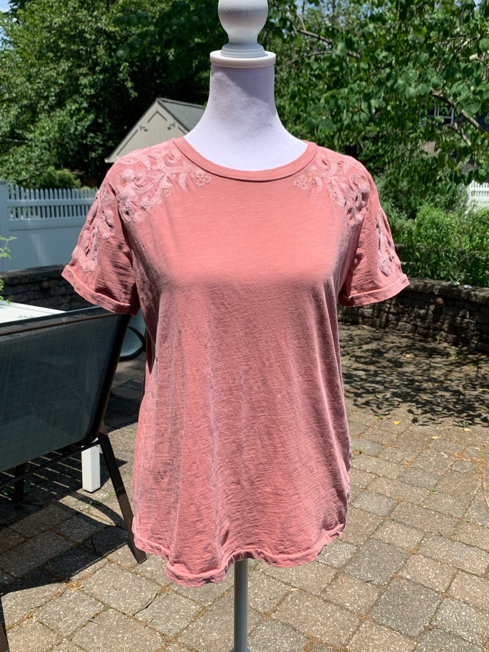 LUCKY BRAND Embroidered Boho Top